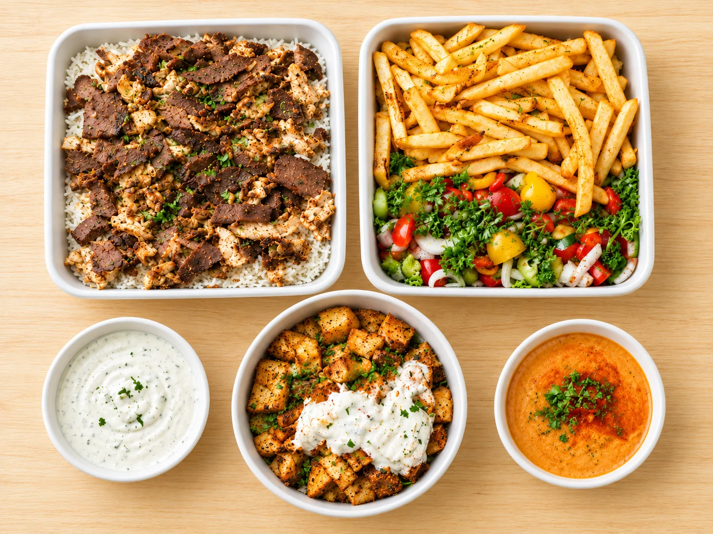 Freshly grilled shawarma platter at Shawarma Grill, halal restaurant in Airdrie, Alberta